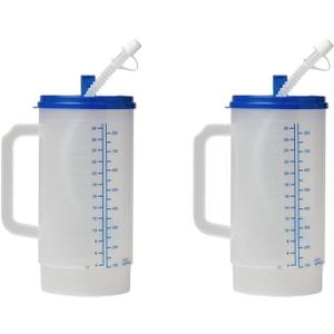 Sandhill Tools Insulated Lightweight Drinking Water 28 oz Mug with Graduations Large Carry Handle With Straw (Pack of 2)