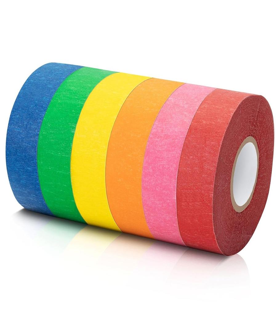 Mr. Pen- Colored Masking Tape, 0.6" x 15 Yards, 6 Pack, Colored Painters & Drafting Tape for Arts and Crafts, Labeling, Marking, Journaling, DIY Projects, Paper Crafts & Home Organization
