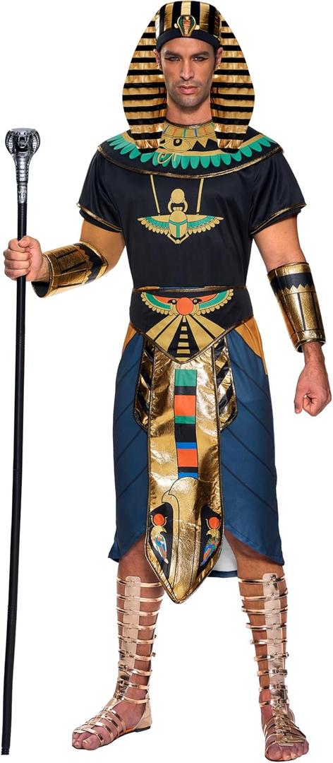 Spooktacular Creations Egyptian King Pharaoh Deluxe Halloween Costume For Men Role-Playing Cosplay (Medium)