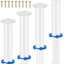 Wlrrcwdttc Metal Adjustable Furniture Legs 3.15-4.72 inch, Adjustable Cabinet Legs for Sofa/Bed/Chair/Couch/Dresser/Table,Heavy Duty Bed Replacement Support Legs for Bed Frame/Bed Center Slat, 3 pieces (Silver)