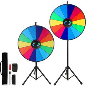 iElyiEsy 24 Inch Spinning Prize Wheel with Stand, Adjustable Height Tripod 14-Slot Dry Erase Floor Prize Wheel for Business Promotions, Trade Shows, Retail Events & Marketing Activities