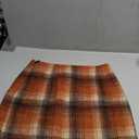 Fall Skirts for Women 2025 High Waisted Plus Size Winter Tartan Tweed Flannel Sweater Corduroy Wool Plaid Mini Skirt (Orange, M)