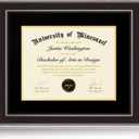 15x18 Diploma Frames 11x14 with Black Mat - Walnut Wood Finish | Shatter-Resistant Glass | for Wall Mounting | Gift for Graduations & Professional Certificate (1 Pack)