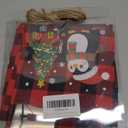 12PCS Burlap Bag Christmas Gift Bags, Drawstring Retro Christmas Bottle Cover Gift Bag w/ Tag, Buffalo Plaid Wines Bags for Bottles Gifts Reusable Bottle Covers for Xmas Holiday Party Decor (Classic Red & Green Plaid)