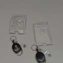2 Set Badge Holder Retractable Clip Heavy Duty Badge Reel with Acrylic Clear Vertical ID Card Badge Holders for Work Office Nurse Teacher Student