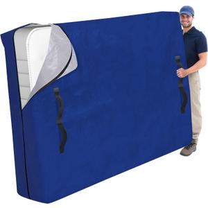 Cosy Family Mattress Bags for Moving with 8 Handles - 170GSM Extra-Thick Mattress Bag for Moving Supplies - Reusable Mattress Cover Protector Storage with Zipper - Queen Size - Blue