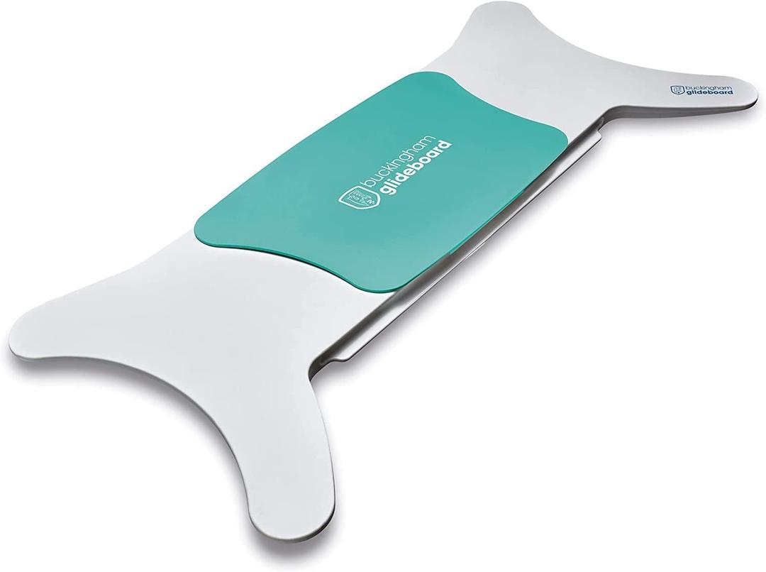 Buckingham Glideboard Transfer Board Wheelchair Accessories Mobility Aids Wheelchair Transfer Seat Disability Aids for Elderly and Disabled Mobility Aids for The Home Bath Board Furniture Transfers (White/Green)