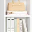 FOTOSOK White Bookshelf 8-Tier Media Tower Rack, 11.6 X 9.3 X 70.9 Inches CD DVD Slim Storage Cabinet with Adjustable Shelves, Tall Narrow Bookcase Display Bookshelf for Home Office, White