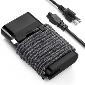 Slim 65W USB C Laptop Charger Compatible with HP Spectre x360, Envy, Elitebook x360, Omnibook, Pavilion, Chromebook, Elite x2 Travel Type C Power Cord Ac Adapter