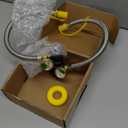 15-Inch RV Propane Tank Hose with Gauge, Stainless Steel Camper Propane Hose for RV 2-Stage Regulator, 1/4 Male NPT & QCC 1 Fittings, 350PSI, 2 Pack