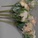 Tigeen 6 Bundles Artificial Bouquet Flowers Artificial Peonies Faux Roses Hydrangea Flowers Bouquet for Wedding Table Centerpiece Floral Vase Decor (Champagne)