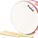 Kids Drum Set 8-Inch Wooden Drum Toys with an Adjustable Strap and 2 Drumsticks Educational Baby Musical Toys Drum Sensory Musical Instrument Toys for Toddler Boys & Girls Gift Packing