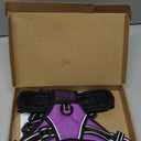 PHOEPET Reflective Dog Harness Large Breed Adjustable No Pull Vest with Handle 2 Metal Rings 3 Buckles [Easy to Put on & Take Off](L, Purple)