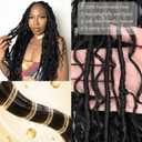 Goddess Locs Crochet Hair 9 Packs 24 Inch Bohemian Human Hair Mixed Synthetic Boho Faux Locs Crochet Hair for Black Women (24Inch,1B)