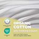 Farm To Home 100% Organic Cotton Cover Pillows Queen/Standard Size Set of 2, Down Alternative Hotel Quality Soft Bed Pillow for Back & Side Sleepers, Machine Washable, 20"x28", White
