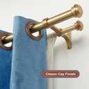 Warm Gold Double Window Rods - 36-72", "Adjustable Dual Curtain Rods with End Cap Finials
