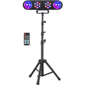 DJ Party Lights with Stand,Party Bar Light, Rotating Ball Disco Lights & Corlorful Par Light,Stage Lighting System Sound Activated for Bar Gig Move Band Dance Wedding Halloween Christmas