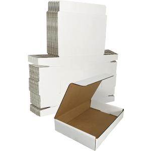 Amazon Basics Mailer Shipping Boxes - 9x6.5x2 inch, White, 50 Pack, Small Corrugated Cardboard Box