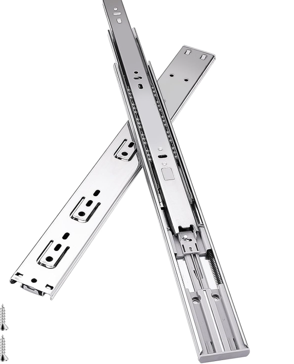 18 inch Drawer Slides 4 Pairs (4pcs) Soft Self Close Full Extension Ball Bearing Drawer Rails Side Mount Metal Dresser Runners for File Cabinet Trash Can Kitchen Wardrobe Glides 18" 100 LB Capacity