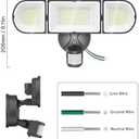 Olafus 180W Motion Sensor Outdoor Lights, 18000lm Dusk to Dawn LED Flood Lights Outdoor Wired, 6500K Daylight Motion Lights for Outside, IP65 Waterproof Exterior Security Light, Black