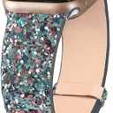 JOHIPI Bling Band Compatible with Apple Watch Bands 38mm 40mm 41mm 42mm 44mm 45mm 46mm 49mm Ultra 3/2/1, Glitter Sparkle Leather Strap For iWatch Band Series 11/10/9/8/7/6/5/4/3/2/1 & SE3 SE2 SE (Blue)