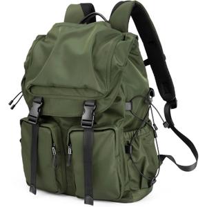 Vintage Laptop Backpack for Men & Women, 30L Functional Stylish Backpack with Stretchy Side Pocket Design, Water Resistant College Work Commuter Travel Backpack Fits 15.6 Inch Tablet, Notebook (Green)