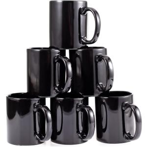 12oz coffee mug set of 6 Coffee Mugs for Coffee, Tea, Cocoa, Milkblack