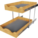 OCG Pull Out Drawers For Cabinets 14"W x 21"D, 2 Tier Heavy-Duty Slide out Wood Drawer Shelf, Pull Out Drawer for Cabinets, Base Cabinet Organization ​for Kitchen, Pantry, Bathroom