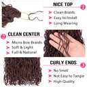 18 Inch Micro Braids Crochet Hair 240 Strands Brown Curly ZiZi Box Braids 8 Packs Mini Yanky Twisted Crochet Hair Micro Locs with Curly Ends Synthetic Braiding Hair Extension #33