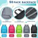 Eccliy 50 Pack Backpacks in Bulk 17 Inches Wholesale Back Pack Basic Backpack for adult Lightweight Outdoor Travel Bookbags(5 Colors), One Size