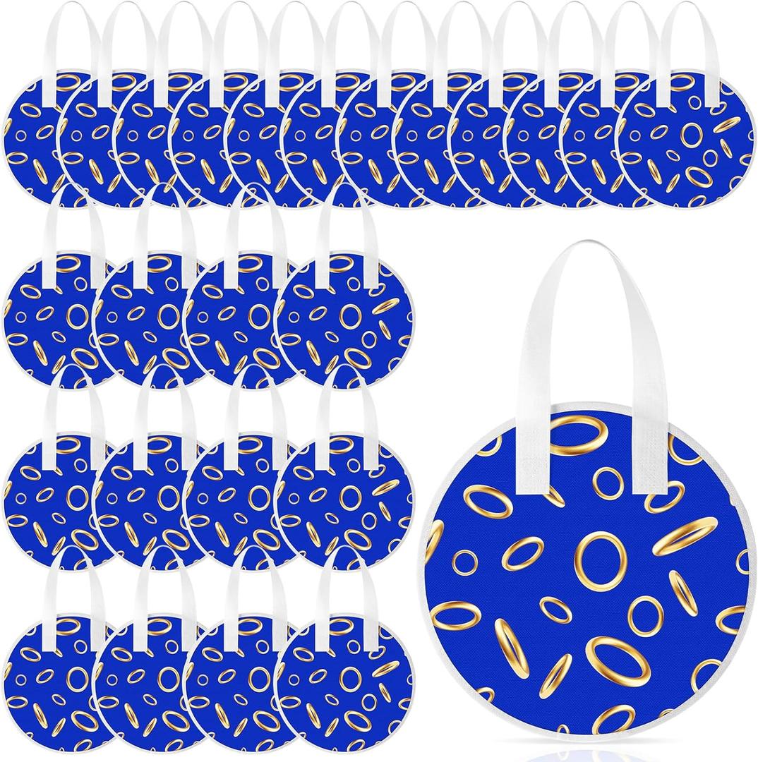 Yoojahow 24 Pack Game Theme Party Favor Bags Bulk with Handles Non Woven Reusable Blue Gold Ring Print Goodie Candy Treat Gift Bags for Kids Birthday Party Supplies Decorations Yoojahow 24 Pack Game Theme Party Favor Bags Bulk with Handles Non Woven Reusable Blue Gold Ring Print Goodie Candy Treat Gift Bags for Kids Birthday Party Supplies Decorations