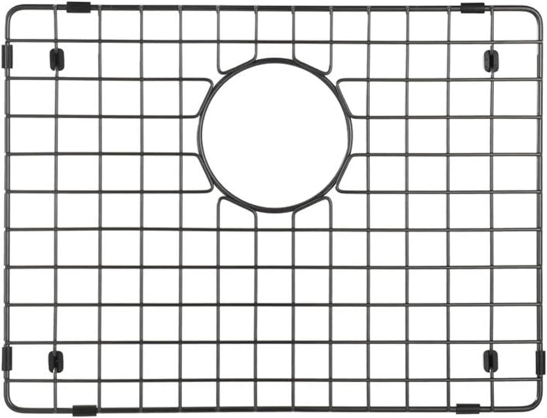 Starstar Sinks Protector Matte Black 304 Stainless Steel Kitchen Sink Bottom Grid, Rack (15 Length x 13 Width)