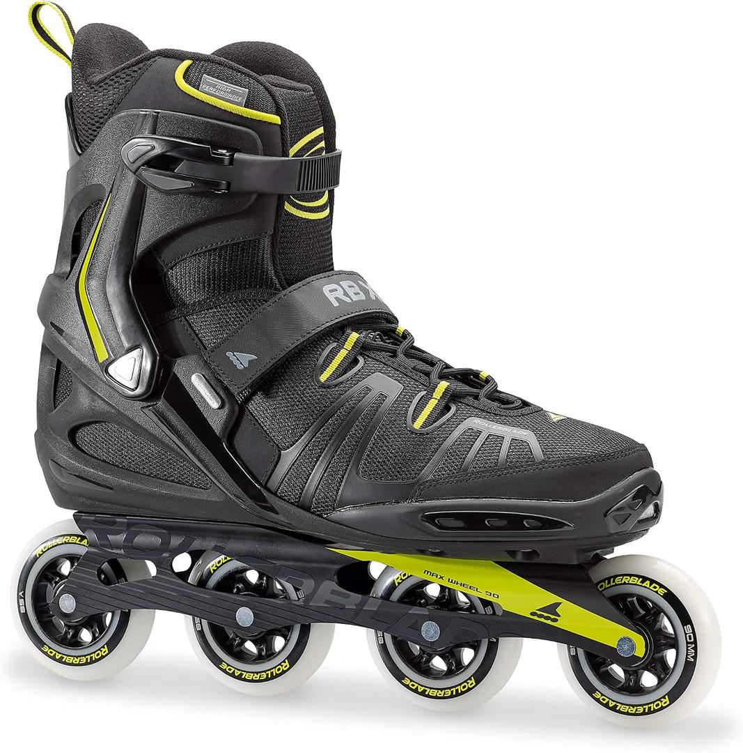Rollerblade RB XL Men's Adult Fitness Inline Skate, Black and Lime, High Performance Inline Skates, 15