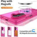 Threehundred for Samsung Galaxy Z Fold 7 Case Magnetic [Compatible with MagSafe], Cute Aesthetic Design Translucent Matte Military Grade Protection Hard Rugged Phone Case for Girls Women - Hot Pink