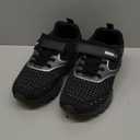 KUBUA Kids Sneakers for Boys Girls Running Tennis Shoes Lightweight Breathable Sport Athletic (5 Big Kid, Black Silver)