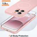 FNTCASE for iPhone 14 Pro Max Case Pink: [Compatible with Magsafe] Solid Matte 14 Pro Max Magnetic Phone Cover with [Full Camera Protection] [Screen Protector] Military Grade Shockproof Protective