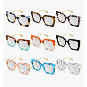 Kingdder 9 Pack Oversized Glasses for Women Square Blue Light Blocking Glasses Stylish Computer Reading Eyeglasses