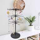 Polmart Heavy Duty Dual Heights (Stand & Tiers) Adjustable Countertop Spinner Display Stand (Black, 3-Tier)