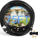 Bonviee Misters for Outside Patio - 75FT Misting Cooling System with 28 Brass Nozzles and 3/4" Adapter, 23M DIY Outdoor Misters Kit for Garden, Greenhouse, and Patio Cooling