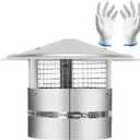 10Inch Round Chimney Cap,Adjustable Roof Cap for Vents,Chimney Cap with Screen in Stainless Steel,Round Rain Cap for All-Round Chimney Protection,Round Roof Rain Chimney Cover,10Inch Round Chimney Cap