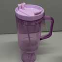 50 oz Clear Tumblers with Lid and Straw | Tritan Plastic | Leak-Proof BPA-Free Water Bottle with Time Marker | Reusable Cup for Iced Coffee, Tea, Juice, Boba, Smoothies (Purple)