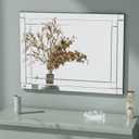 48" x 28"Frameless Rectangular Wall Mirror,Polished Beveled Edge Decorative Mirrors Modern Wall Decor Mirrors for Bathroom Vanity, Entryway and Living Room