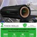 17.5"x1500ft Black Stretch/Shrink Wrap Roll - 80 Gauge Industrial Plastic Wrap for Moving, Heavy Duty 800% Stretch for Pallets, Packing, Shipping&Furniture Protection with Handles-2 Rolls