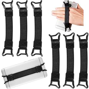 Weewooday 6 Pieces Mobile Phone Security Hand Strap Holder for 5.2-7.5 Inch Smartphones, Security Hand Grip Phone Accessory Universal Drop Prevention Elastic Bundle Grip Belt