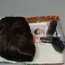 Short Brown Men Wig with Msutache and Sunglasses for 70s 80s Costume Cosplay Halloween Party