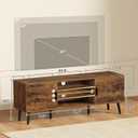 SUPERJARE TV Stand for 55 Inch TV, Entertainment Center with Adjustable Shelf, 2 Cabinets, TV Console Table, Media Console, Solid Wood Feet, Cord Holes, for Living Room, Bedroom, Rustic Brown, 53.9"