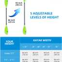 OCEANBROAD Adjustable Kayak Paddle 86in/220cm to 94in/240cm Kayaking Boating Canoeing Oar with Paddle Leash 1 Paddle