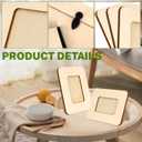 VOKOY 20 Pack Small Wooden Picture Frames for Crafts, 2" x 3" Photos DIY Wood Picture Frame Mini Unfinished Standing Photo Frames Crafts Wood Decorate for Mother's Day Wedding Party Gifts
