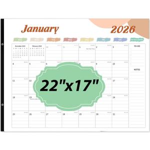 Desk Calendar 2025-2026, Desk Calendar Large 22x17, 18 Months Desk Top Calendar, From July 2025 to December 2026 with To Do & Notes, Holiday & Julian Date for Home, School & Office