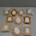 10 Pcs Mini Frames, Small Flower Oval Rectangle Vintage Gold Frames, Table Top Small Gold Frame for Home, Christmas, Holiday, Party Decor